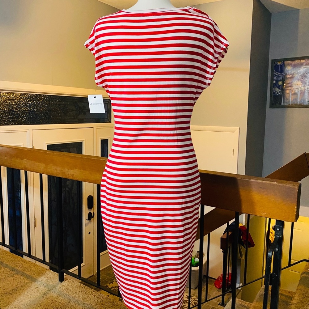 NWT S LizClaiborne ShortSleeve Striped A-LineDress - Picture 6 of 10